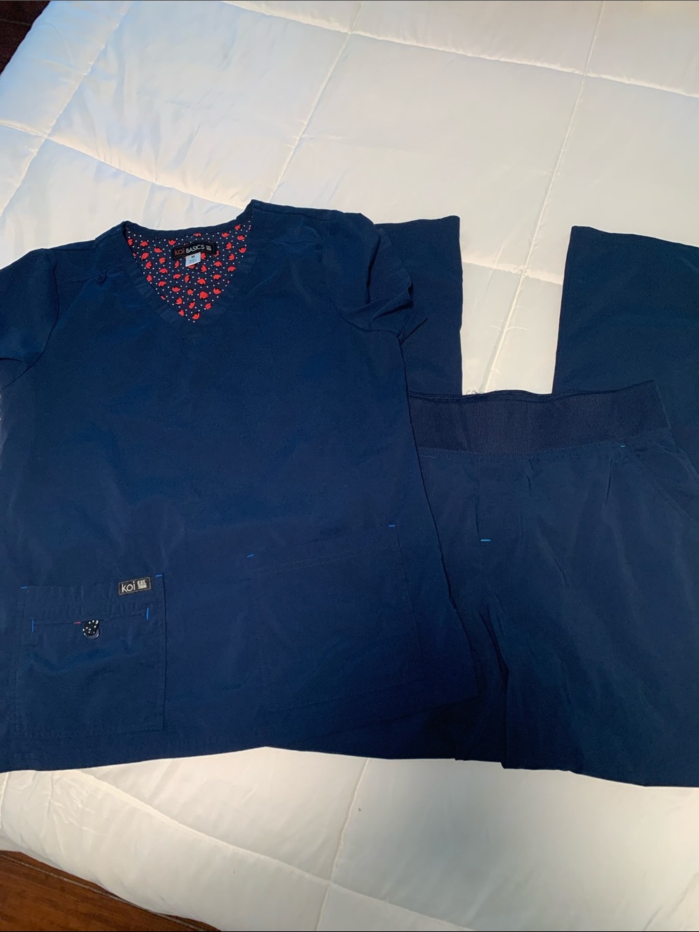 koi Navy Women's Scrub Top & Pants Set